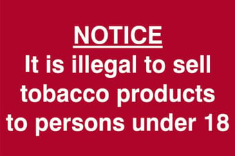 Picture of Spectrum It Is Illegal To Sell Tobacco To Persons Under 18 - PVC 200 x 300mm - SCXO-CI-1601
