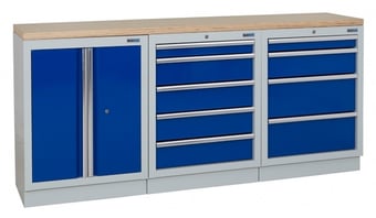 picture of BiGDUG 2041mm Wide Workbench - 5 Drawer Cabinet - 4 Drawer Cabinet - Multiplex Worktop - [BDU-TGC143GBM] - (LP)