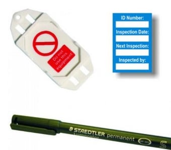 picture of Harness Mini Tag Insert Kit – Blue (20 AssetTag holders, 40 inserts, 1 pen) – [SCXO-CI-TG64BK]