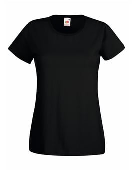 picture of Fruit Of The Loom Lady-Fit Black Valueweight T-Shirt - BT-61372-BLK