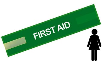 picture of Green - Ladies Pre Printed Arm band - First Aid - 10cm x 45cm - Single - [IH-ARMBAND-G-FA-W-S]