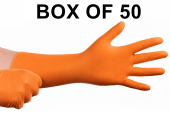 picture of Tough Glove Long Cuff Gator Gripz Orange Diamond Grip Nitrile Gloves - Box of 50 - DK-DKTG791183 - (LP)