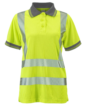 picture of Supertouch Ladies Savannah Birds Eye Polo Hi Vis Yellow - ST-SHV-L30241