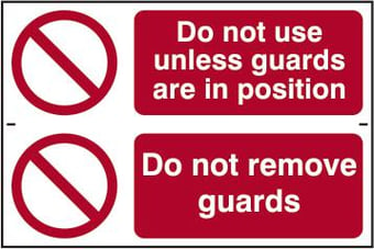 picture of Spectrum Do Not Use Unless Guards Are In Position / Do Not Remove Guards – PVC 300 x 200mm - SCXO-CI-0703