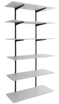 Picture of BiGDUG Twin Slot Shelving Kit - 1980h x 1000w x 300d mm - 6 White Melamine Levels - [BDU-TSB1936W]