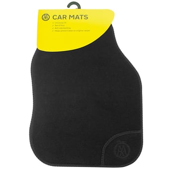 picture of AA Black without Heel-pad and Embroidered Logo Car Mats - Set of Four - [SAX-AA9935]