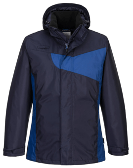 picture of Portwest - PW2 Winter Jacket - Polyester - Double PU Coated - Navy/Royal Blue - PW-PW260NRR