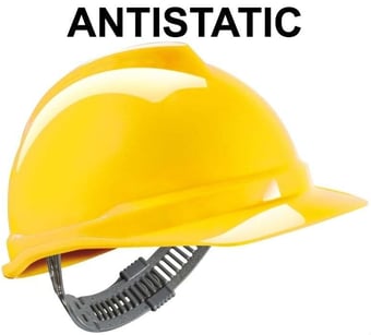 picture of MSA V-Gard 500 Antistatic Yellow Safety Helmet - Unvented - Staz-On Head Harness - [MS-GV521-00A0000]