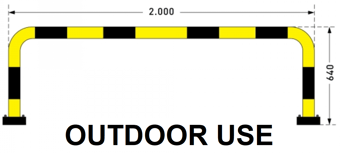 picture of BLACK BULL FLEX Protection Guard - Outdoor Use - (H)640 x (W)2000mm - Yellow/Black - [MV-196.20.921]