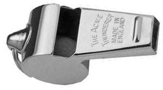 picture of ACME Classic Thunderer Whistle - Model 60.5 -  Solid Brass Nickel Plated - Shrill Tone - [AC-60.5NP]