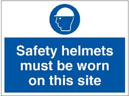 picture of Safety Helmets Site Sign - 600 x 450Hmm - Rigid Plastic - [AS-MA114-RP]