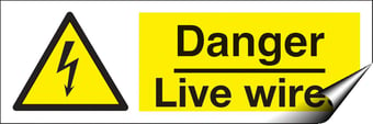 picture of Danger Live Wires Sign - 300 x 100Hmm - Self Adhesive Vinyl - [AS-WA20-SAV]