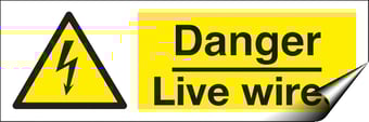 Picture of Danger Live Wires Sign - 300 x 100Hmm - Self Adhesive Vinyl - [AS-WA20-SAV]