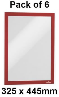 picture of Durable Self-adhesive Infoframe Duraframe Red A3 - 325 x 445mm - Pack of 6 - [DL-488303]