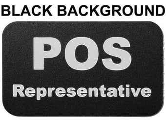 picture of POS Representative Insert Card for Professional Armbands - White Writing Black Background - [IH-AB-POSRBLK] - (HP)