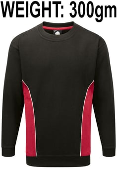 picture of Silverstone Polycotton Sweatshirt - 320gm - Black/Red - ON-1290-15