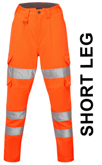 picture of Beckamoor EcoViz CL 2 Stretch Womens Poly/Cotton Cargo Trousers Orange - Short Leg - LE-CL04-O-S