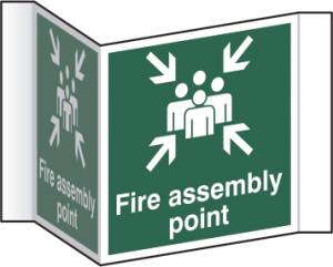 picture of Spectrum Fire Assembly Point Projection Sign – RPVC 200mm face - SCXO-CI-4460