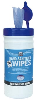 Picture of Portwest - IW40 - Antibacterial Hand SANITISER Wipes - Pack of 200 - Blue - EN1276 - [PW-IW40BLU]