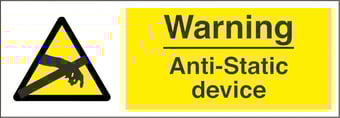 Picture of Warning Anti-Static Device Sign - 300 X 100Hmm - Rigid Plastic - [AS-WA77-RP]