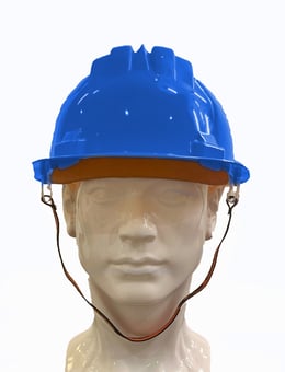 picture of Climax 5-RS Unvented Blue Safety Helmet with Chinstrap - [IH-MOD5-RS-BLUE-SN]