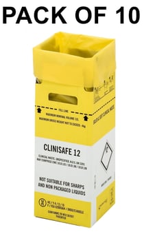 picture of Clinisafe Cardboard Carton Containers - 12L - Yellow - Pack of 10 - [VC-20501001]