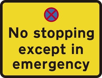 picture of Spectrum 780 x 600mm Dibond ‘No Stopping Except In Emergency’ Road Sign - Without Channel – [SCXO-CI-14051-1]