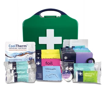 picture of SMALL British Standard Workplace First Aid Kit - BS8599-1 - In Green/Green Integral Aura Box - [RL-330]
