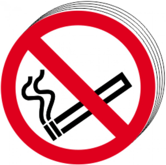 Picture of Spectrum No Smoking Symbol 75mm dia. - Pack of 24 - SAV 200 x 300mm - SCXO-CI-11876