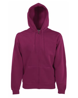 Picture of Fruit Of The Loom Zip Through Hooded Burgundy Red Sweatshirt - BT-62062-BGD