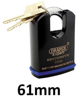 picture of Draper - Heavy Duty Padlock and 2 Keys with Shrouded Shackle - 61mm - [DO-64198]
