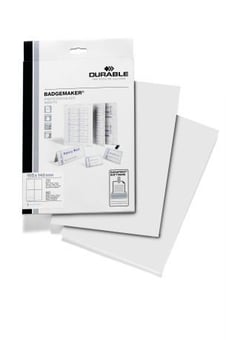 Picture of Durable - BADGEMAKER Insert Sheets A6 - White - Pack of 20 - [DL-142002]