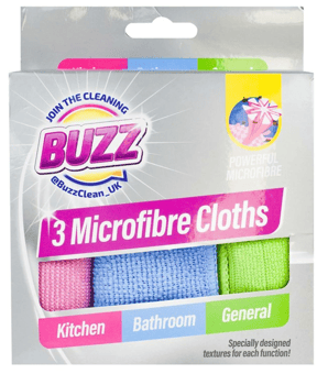 picture of Buzz Microfibre Cloths - 3 Pack Colour Box - [OTL-320536]