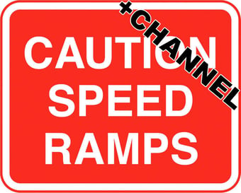 picture of Parking & Site Management - Caution Speed Ramps Sign With Fixing Channel - FIXING CLIPS REQUIRED - Class 1 Ref BSEN 12899-1 2001 - 600 x 450Hmm - Reflective - 3mm Aluminium - [AS-TR35C-ALU]