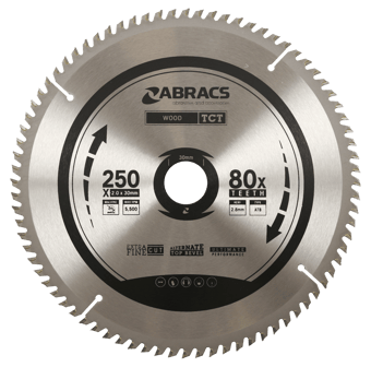 picture of Abracs TCT Blade 250mm x 2.0mm x 30mm - 80T Wood Extra Fine Cut Type - [ABR-TCT25080]