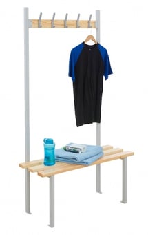 picture of BiGDUG Single Sided Changing Room Bench - 5 Hooks - 1750h x 1000w x 350d mm - [BDU-CHCBS10]