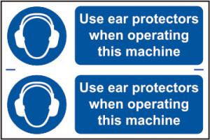 picture of Spectrum Use ear protectors when operating this machine – PVC 300 x 200mm - SCXO-CI-0006