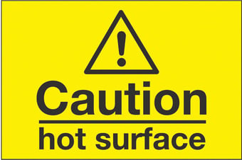picture of Caution Hot Surface Sign - 75 X 50Hmm - Rigid Plastic - [AS-WA124-RP]