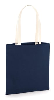 picture of Westford Mill Organic Bag for Life Contrast Handles - French Navy Blue/Natural - [BT-W801C-FNVN]