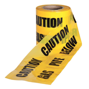 Picture of Underground Yellow CAUTION GAS PIPE BELOW Tape - 365 metres x 15 cm - Sold Per Roll - [EM-UNDER150X365GAS]