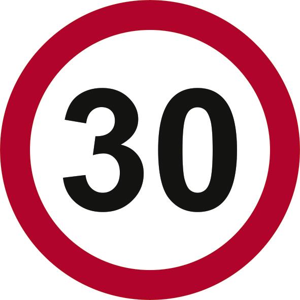 picture of Spectrum 600mm Dia. Dibond 30mph Road Sign - With Channel – [SCXO-CI-13049]