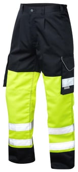 Picture of Bideford - Hi-Vis Yellow/Navy Poly/Cotton Cargo Trouser - Tall Leg - LE-CT01-Y/NV-T