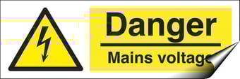 Picture of Danger Mains Voltage Sign - 300 x 100Hmm - Self Adhesive Vinyl - [AS-WA36-SAV]
