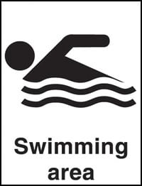 picture of Swimming Area Sign - [AS-WH34]