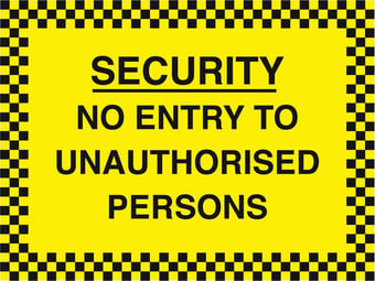 picture of Security No Entry to Unauthorised Persons Sign - 400 x 300Hmm - Rigid Plastic - [AS-SEC3-RP]