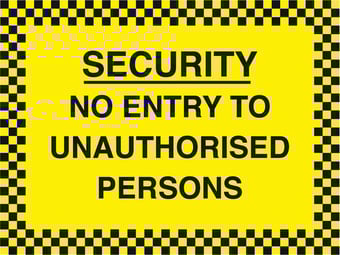 Picture of Security No Entry to Unauthorised Persons Sign - 400 x 300Hmm - Rigid Plastic - [AS-SEC3-RP]