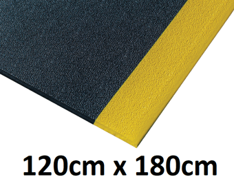 picture of Kumfi Pebble Anti-Fatigue Mat Black/Yellow - 120cm x 180cm - [BLD-KP4872BY]