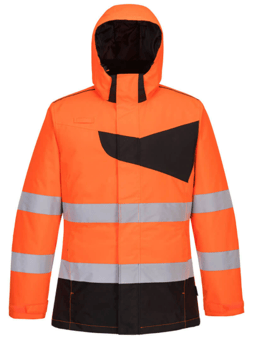 picture of Portwest - PW2 Hi-Vis Winter Jacket - Polyester - Orange/Black - PW-PW261OBR