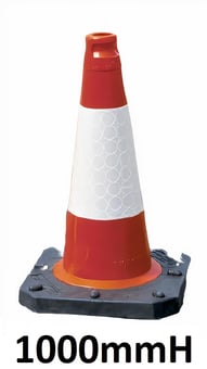 picture of TRAFFIC-LINE Traffic Cone TC1 - 1000mmH - D2 Sleeve - Recycled Base - [MV-350.17.100]