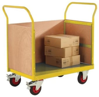 picture of QMP 3 Sided Trucks - Yellow - Plywood Sides - 830H x 600W x 900D mm - [QM-RTBT3690PYXX] - (LP)